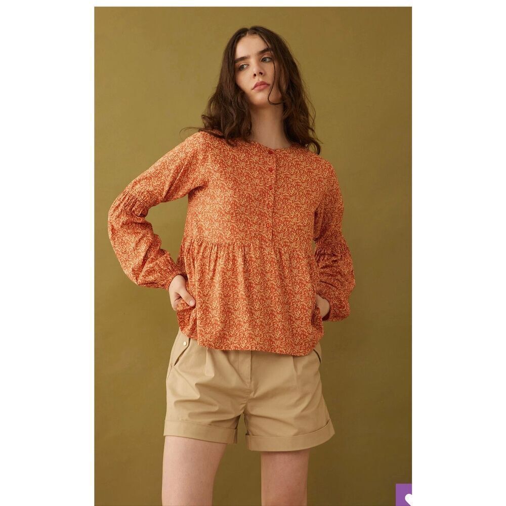 Bohera Naranja Button-down Top XL